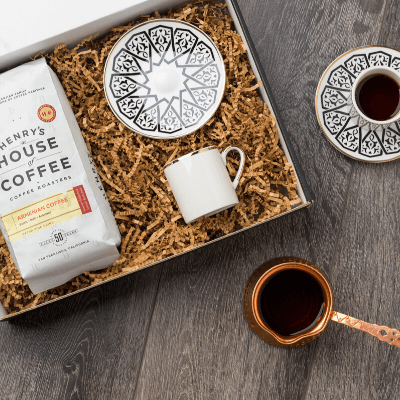 Armenian Coffee Starter Set & Gift Pack (Contemporary White Cups) -  kavatcoffee